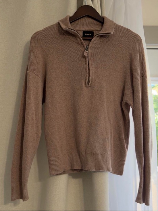 Monrow Sweaters - Monrow Women's Zip-Up Sweater in Dusty Mauve